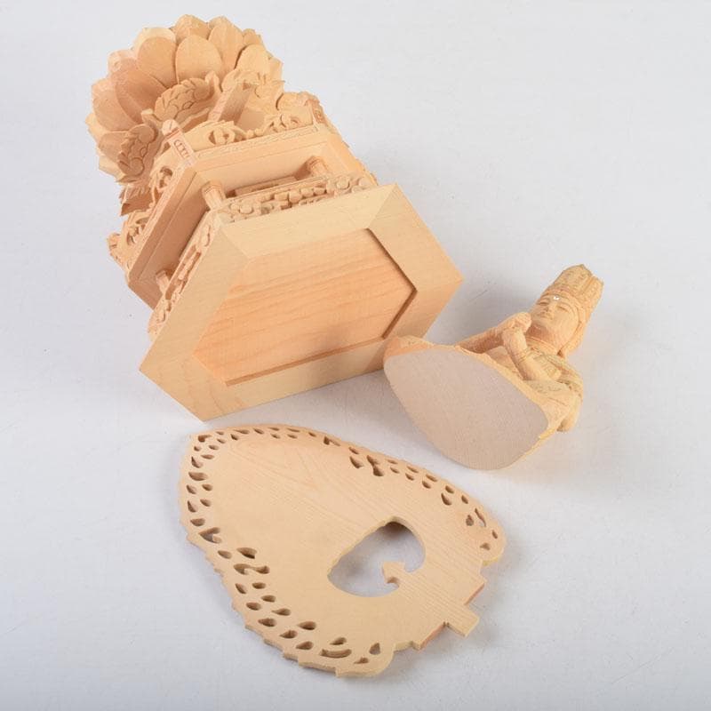 仏教美術　桧彫刻　大日如来像　仏像　華鬘台　C　8882