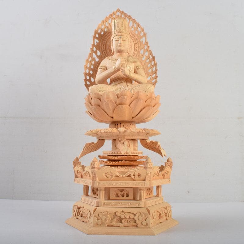 仏教美術　桧彫刻　大日如来像　仏像　華鬘台　C　8882
