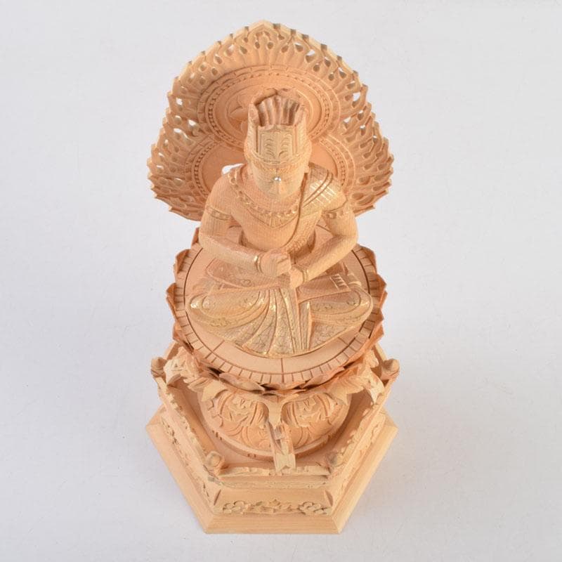 仏教美術　桧彫刻　大日如来像　仏像　華鬘台　C　8882