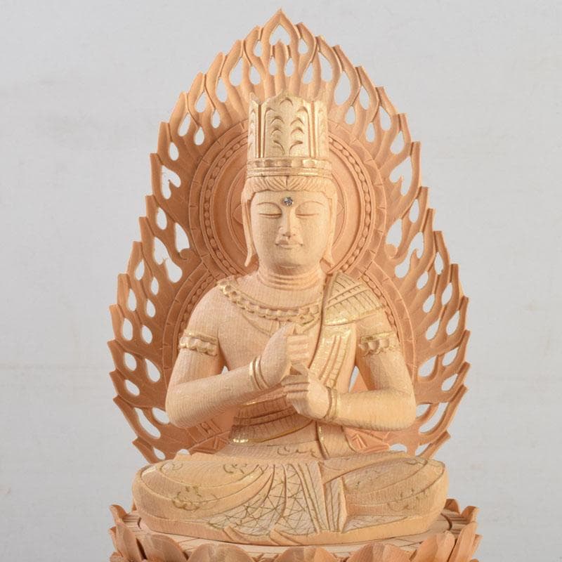 仏教美術　桧彫刻　大日如来像　仏像　華鬘台　C　8882