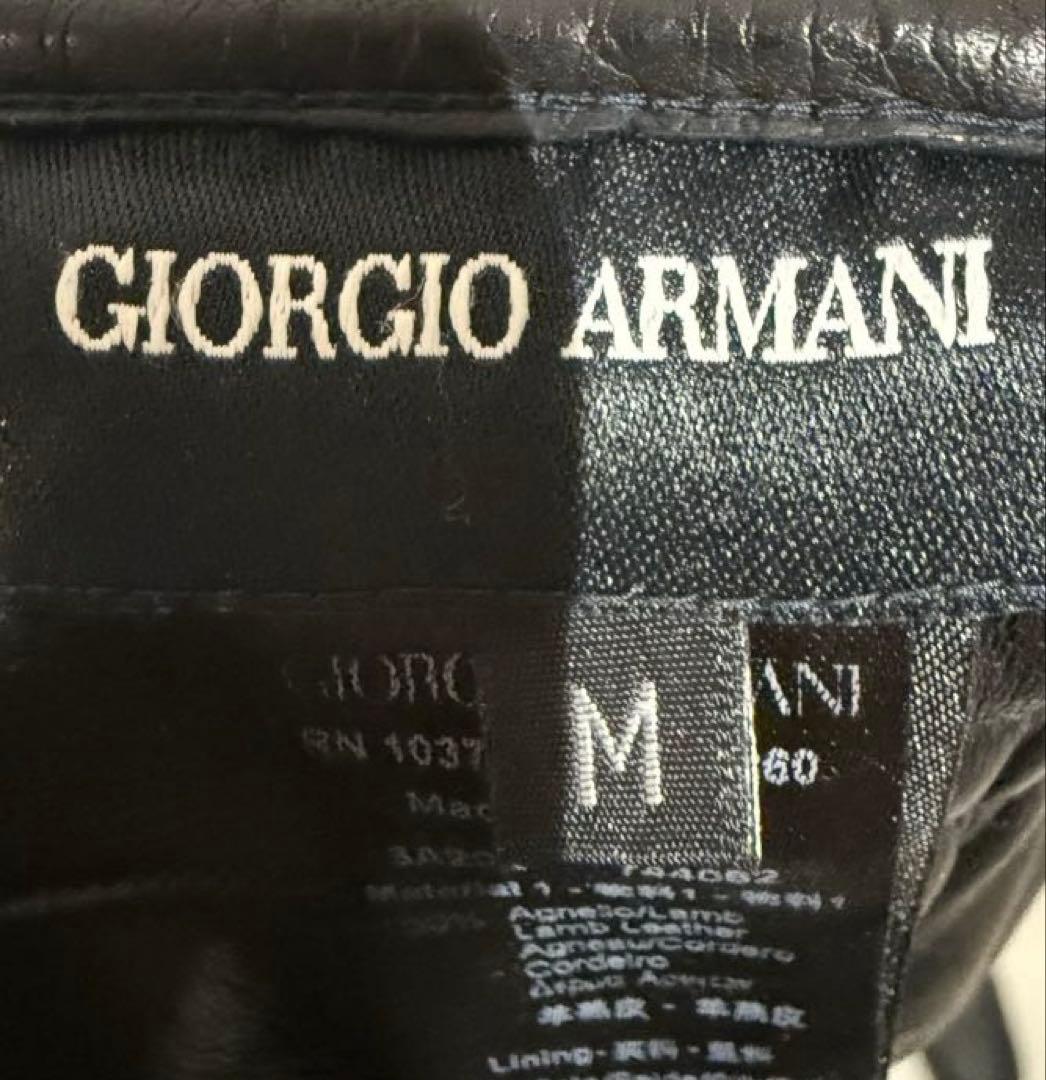 Giorgio Armani 黒 レザー手袋 M