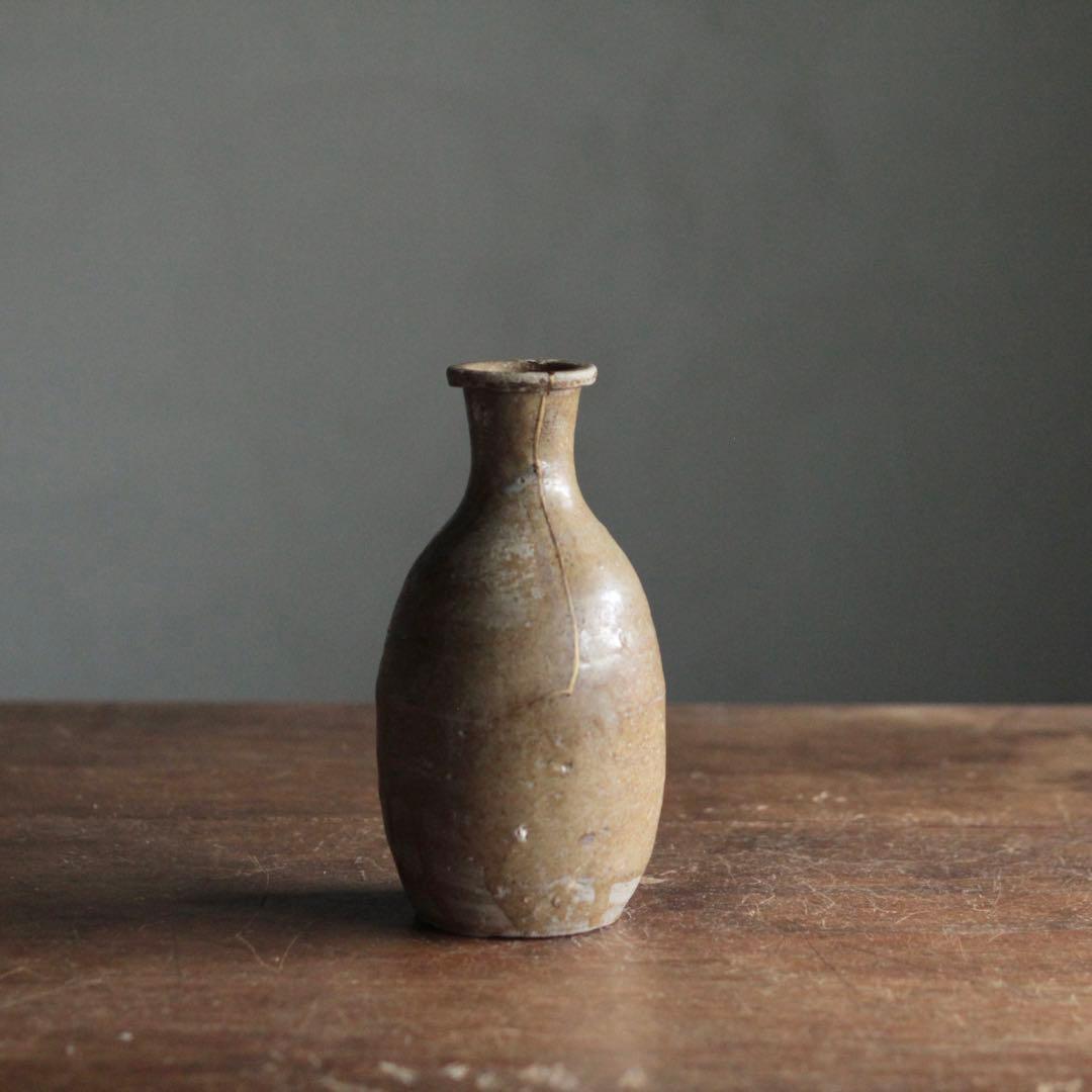 美濃 灰釉瓶 花入れ 江戸後期 古美術 古道具 アンティーク