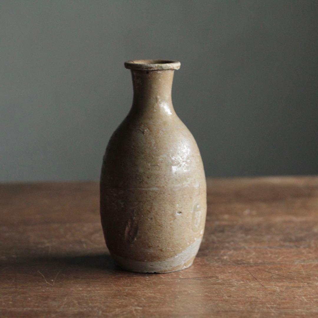 美濃 灰釉瓶 花入れ 江戸後期 古美術 古道具 アンティーク