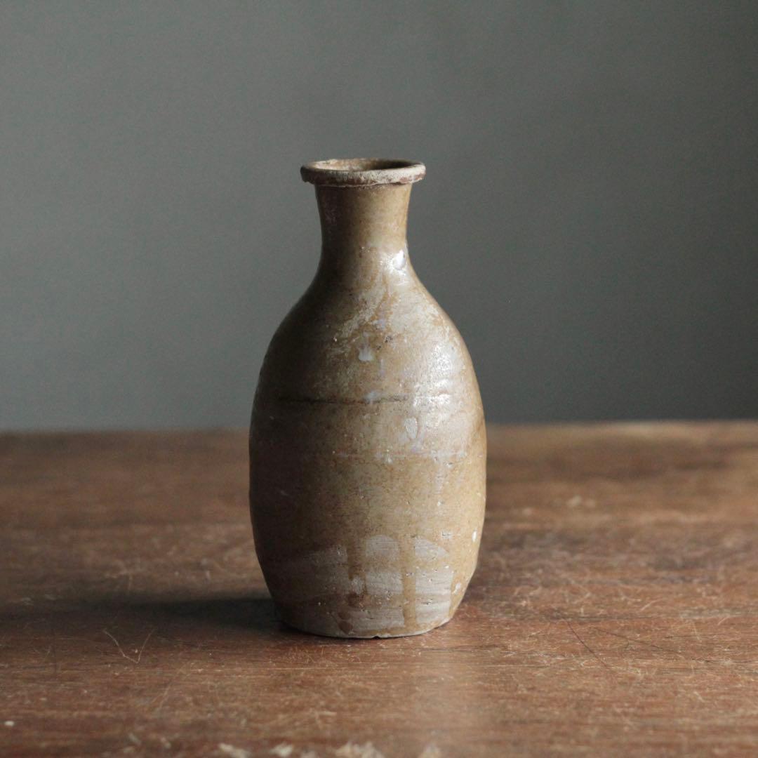 美濃 灰釉瓶 花入れ 江戸後期 古美術 古道具 アンティーク