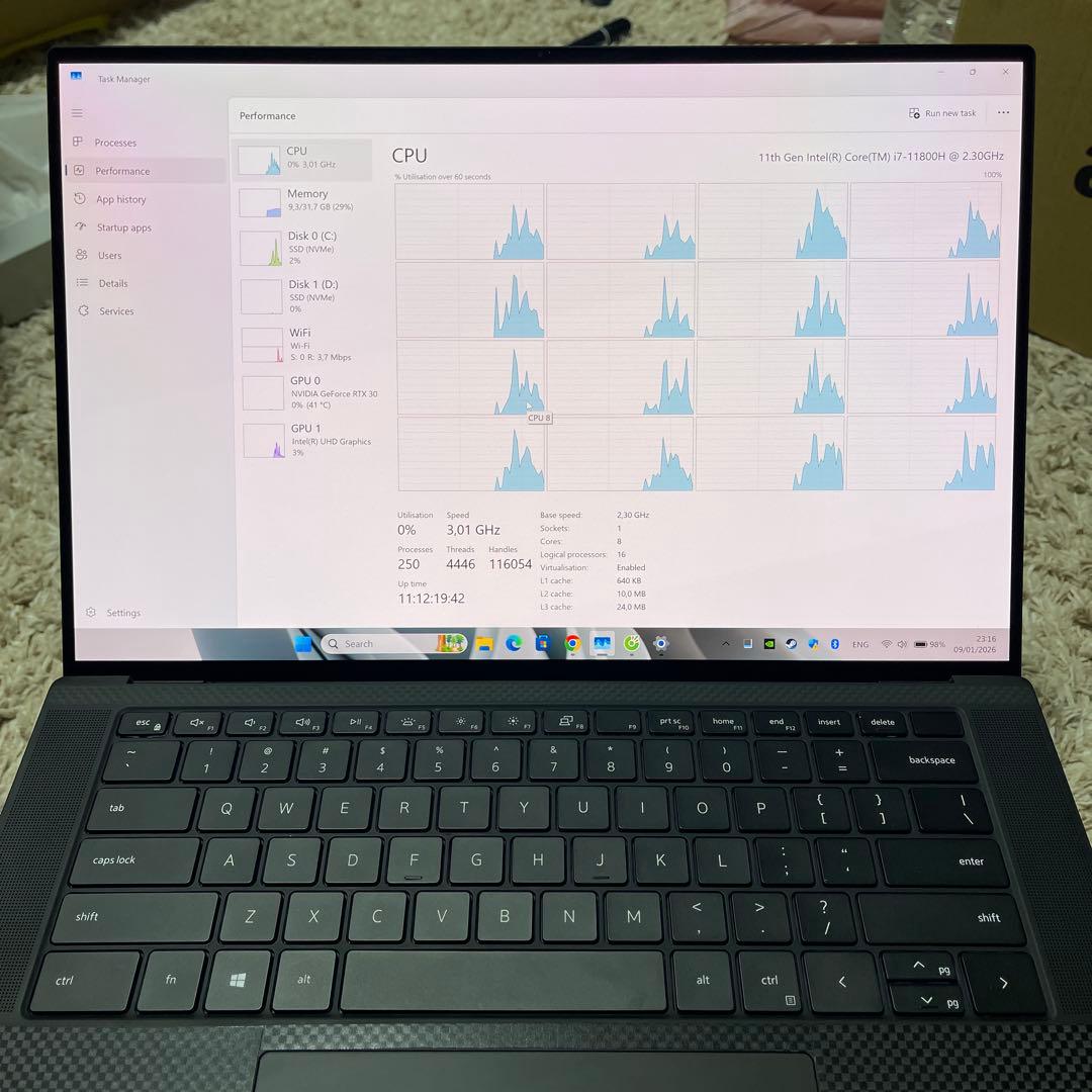 Windowsノート本体 DELL XPS 9510 i7 11800H rtx 3050Ti