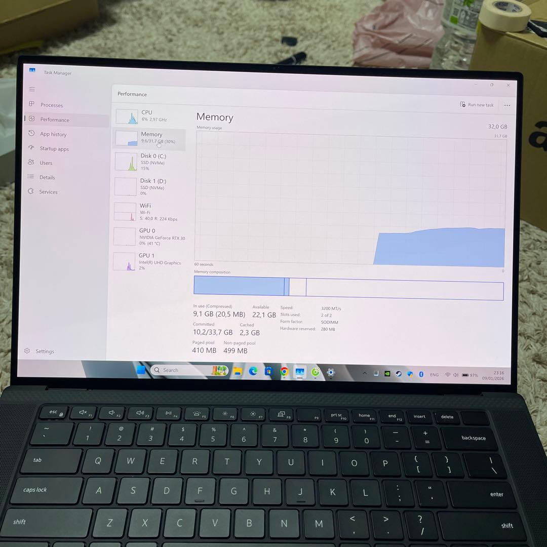 Windowsノート本体 DELL XPS 9510 i7 11800H rtx 3050Ti