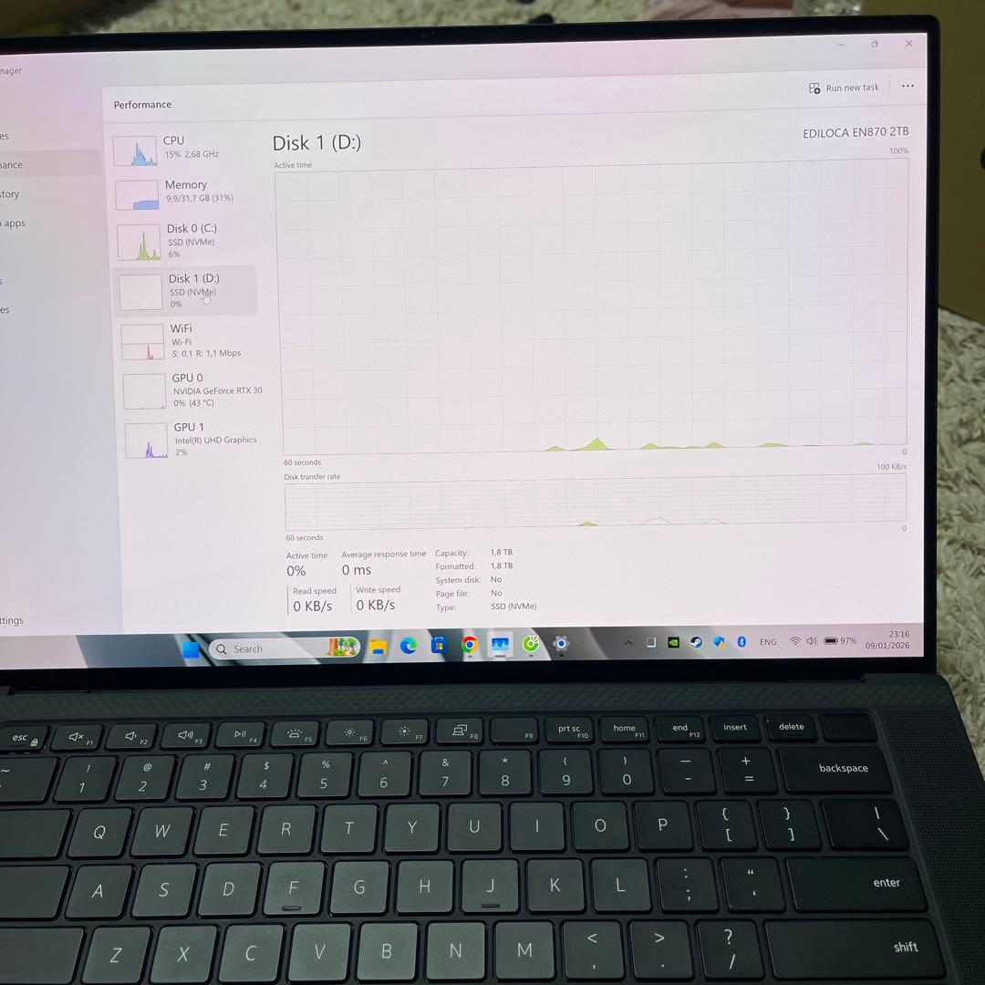 Windowsノート本体 DELL XPS 9510 i7 11800H rtx 3050Ti