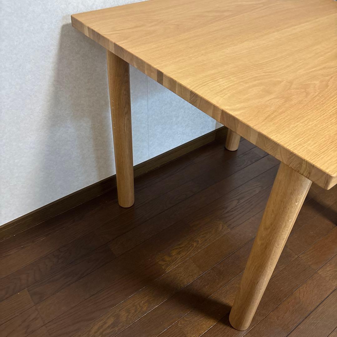 【美品】無印良品 板と脚でできた木製テーブル 正方形 テーブル