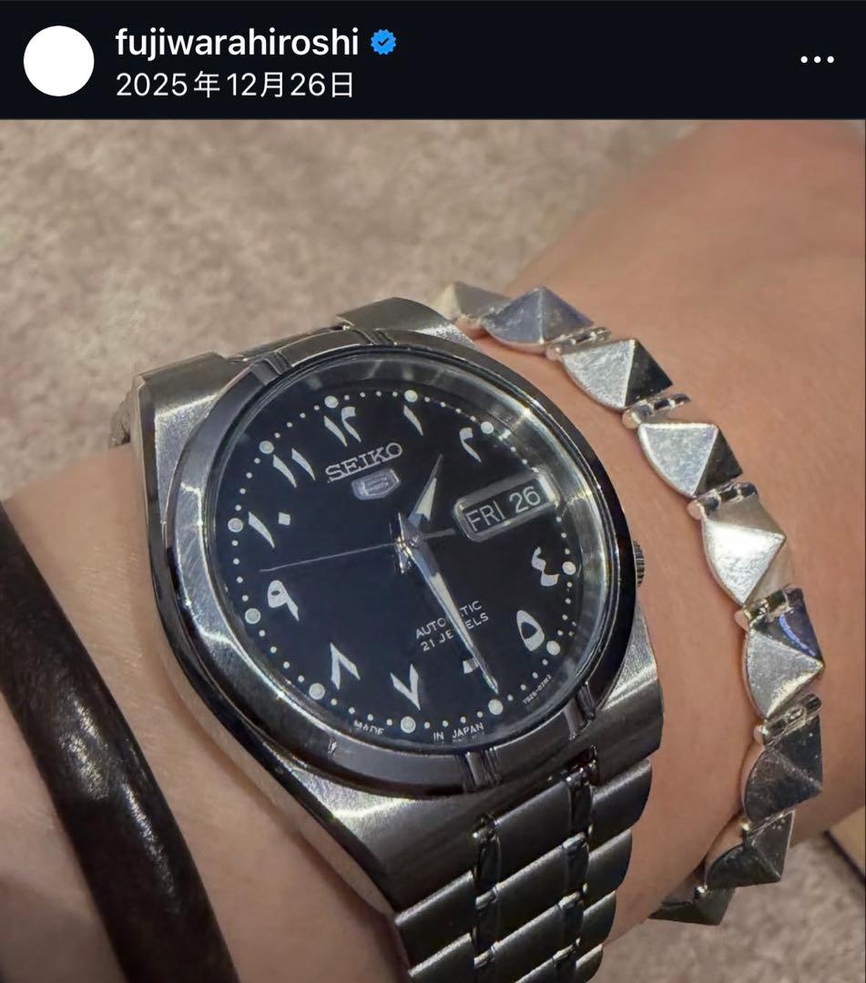 【未使用品】 SEIKO5 (SNK063J5) Fragment 藤原ヒロシ着