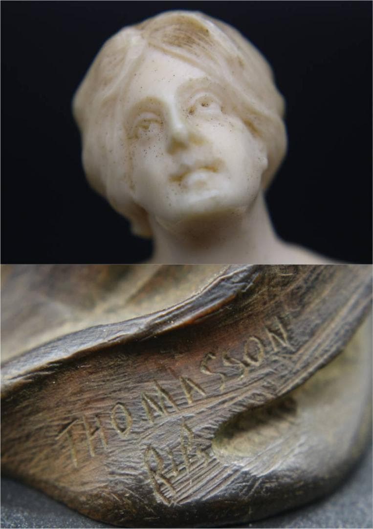 作家もの オブジェ アールヌーボー 裸婦像 木彫 彫刻 置物