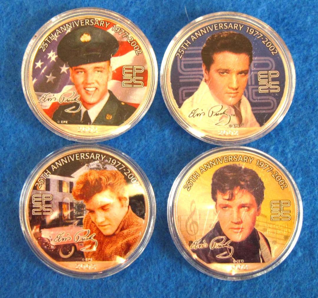 アメリカンシルバーイーグルカラー　１オンス銀貨　E・プレスリー２５周年記念　４枚