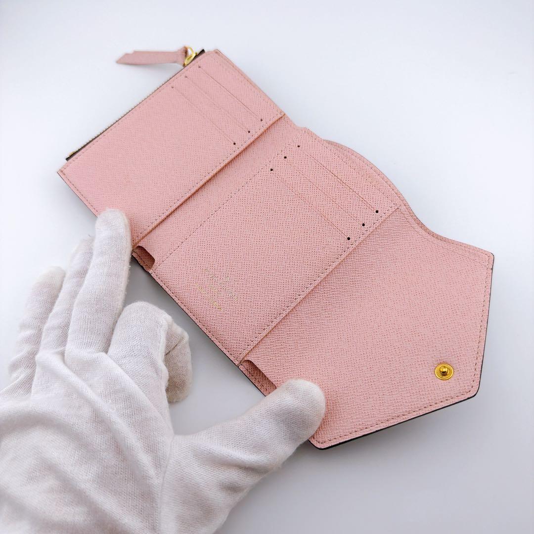 【美品】ルイヴィトン モノグラム ヴィクトリーヌ ローズバレリーヌ 三つ折り財布