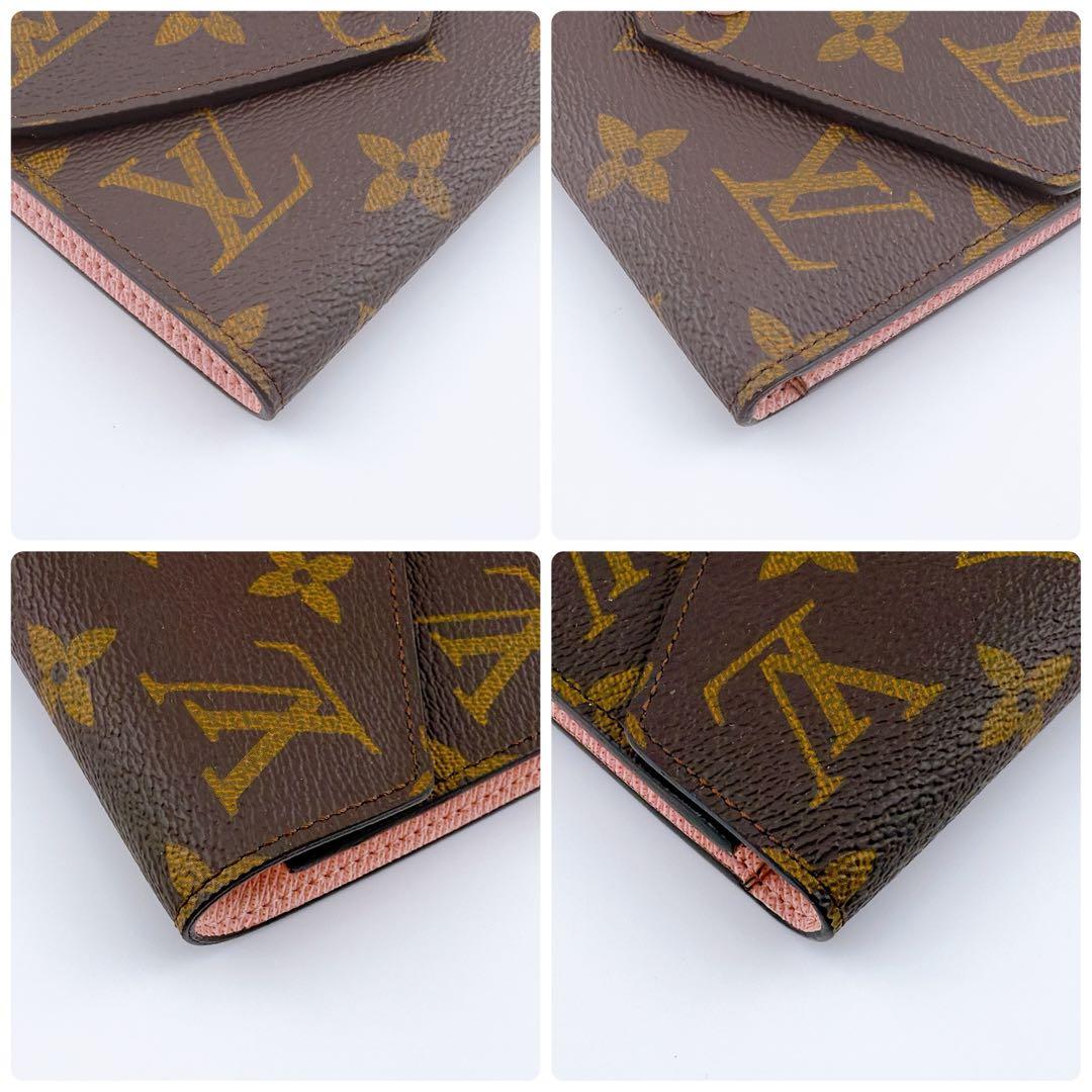 【美品】ルイヴィトン モノグラム ヴィクトリーヌ ローズバレリーヌ 三つ折り財布