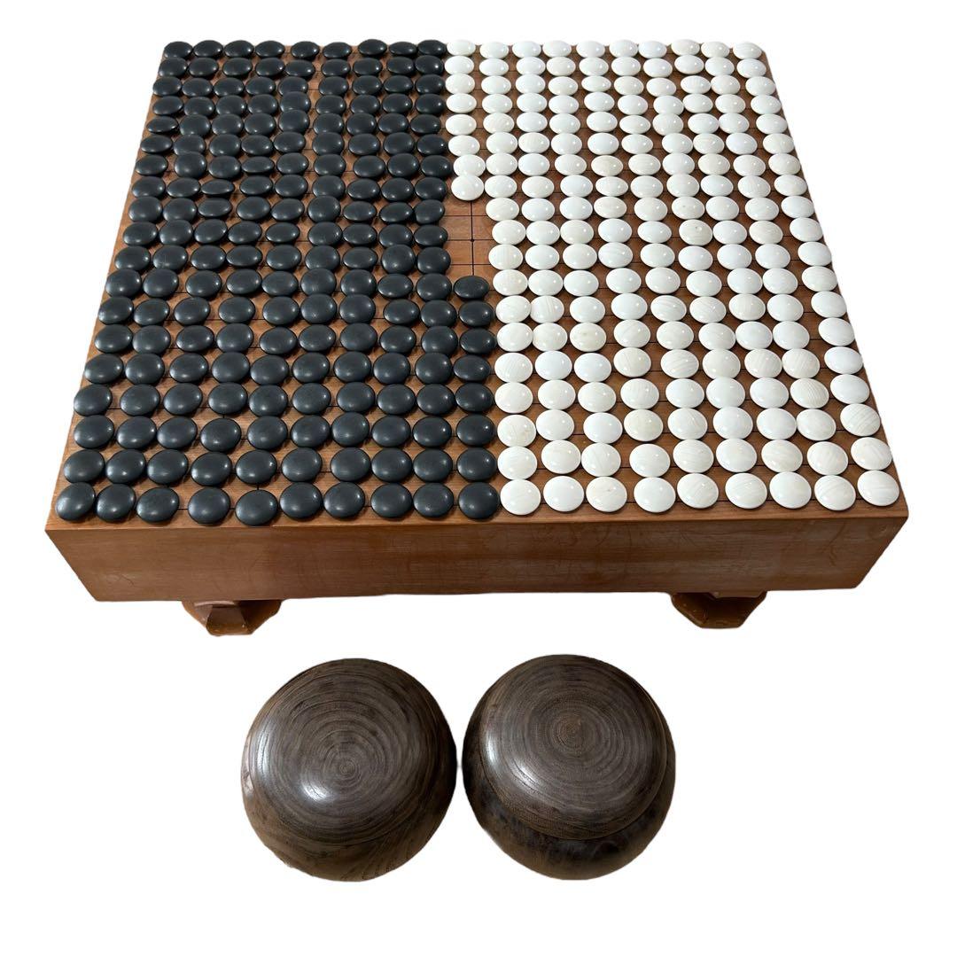 囲碁 碁石 碁盤セット 蛤碁石 31号　白179 黒179