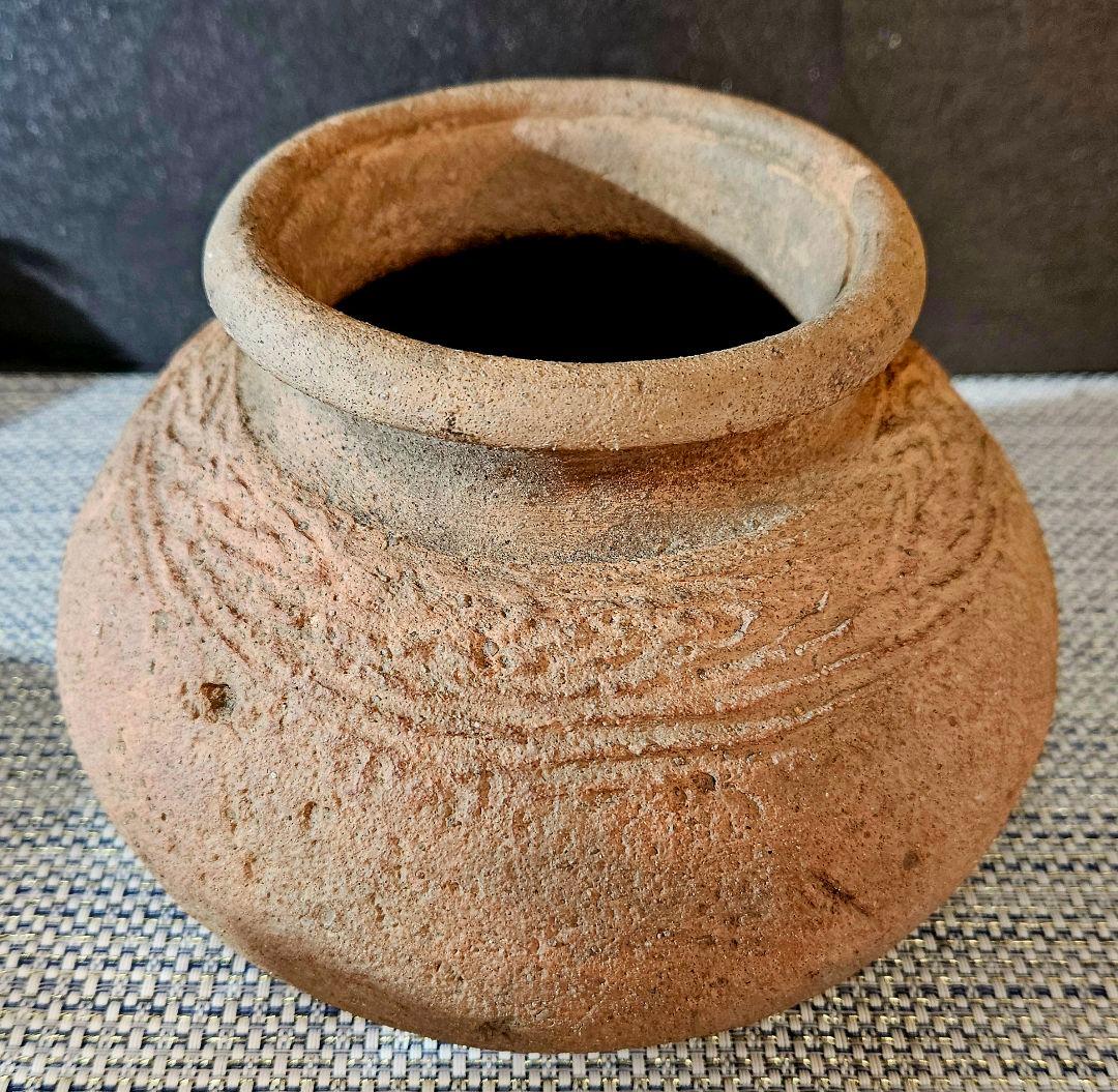 伝】古代土器　南米　古代ペルー　 古代インカ　幾何学文様　陶質土器　壺　甕