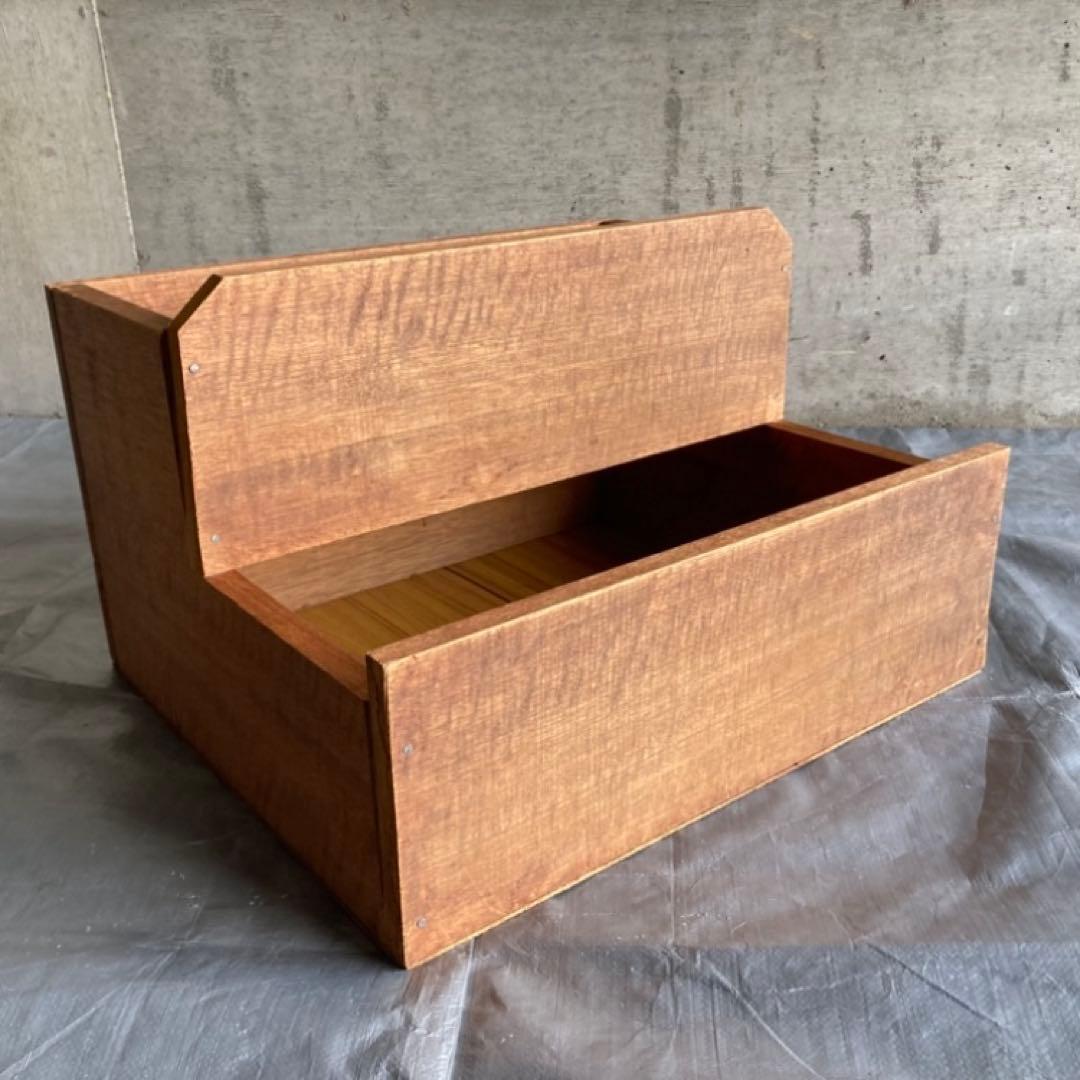 木製 ラック キャビネット 飾り棚 置物台 花台 踏み台 2段 シャビー レトロ