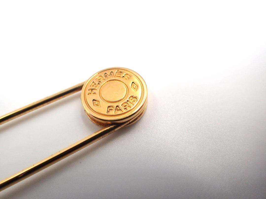 【中古】HERMES エルメス セリエ 安全ピン ピンブローチ ゴールド