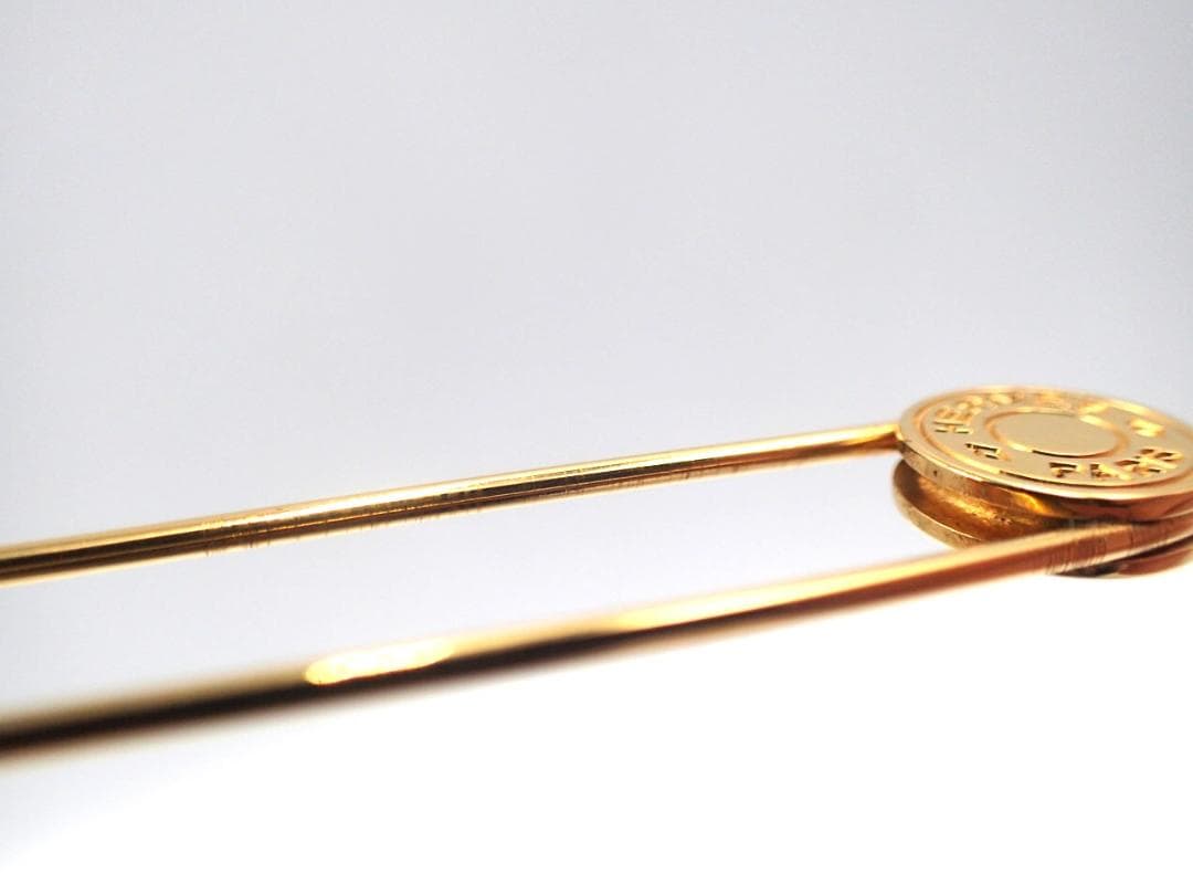 【中古】HERMES エルメス セリエ 安全ピン ピンブローチ ゴールド