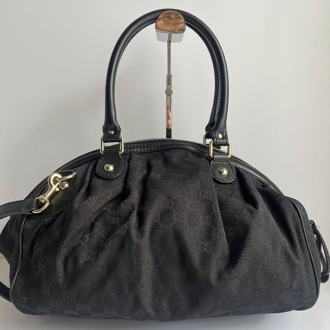 未使用保管品✨　GUCCI スーキー　ショルダーバッグ　GGキャンバス　黒