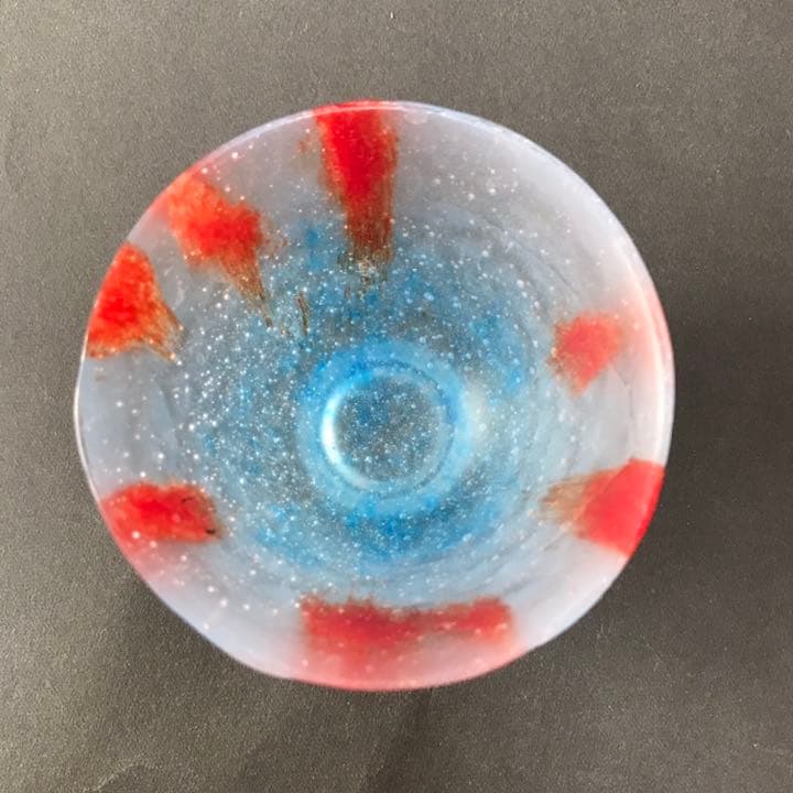 【値下げ】パート・ド・ヴェール　ガラスぐい呑　金魚揺蕩う器　佐伯泰典作