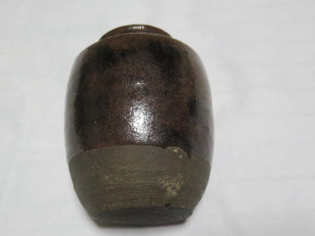 美品 安土桃山時代 鎌倉市旧家の茶道具◆古瀬戸肩衝茶入 高さ約7.5cm