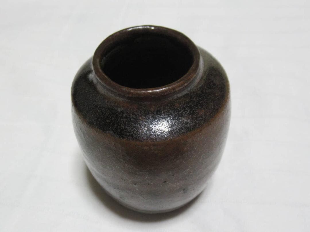 美品 安土桃山時代 鎌倉市旧家の茶道具◆古瀬戸肩衝茶入 高さ約7.5cm