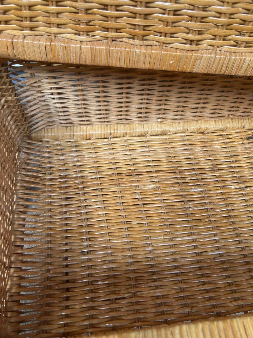 キャスター付き ラタン 籐　チェスト 2段 タンス 箪笥 レトロ アンティーク