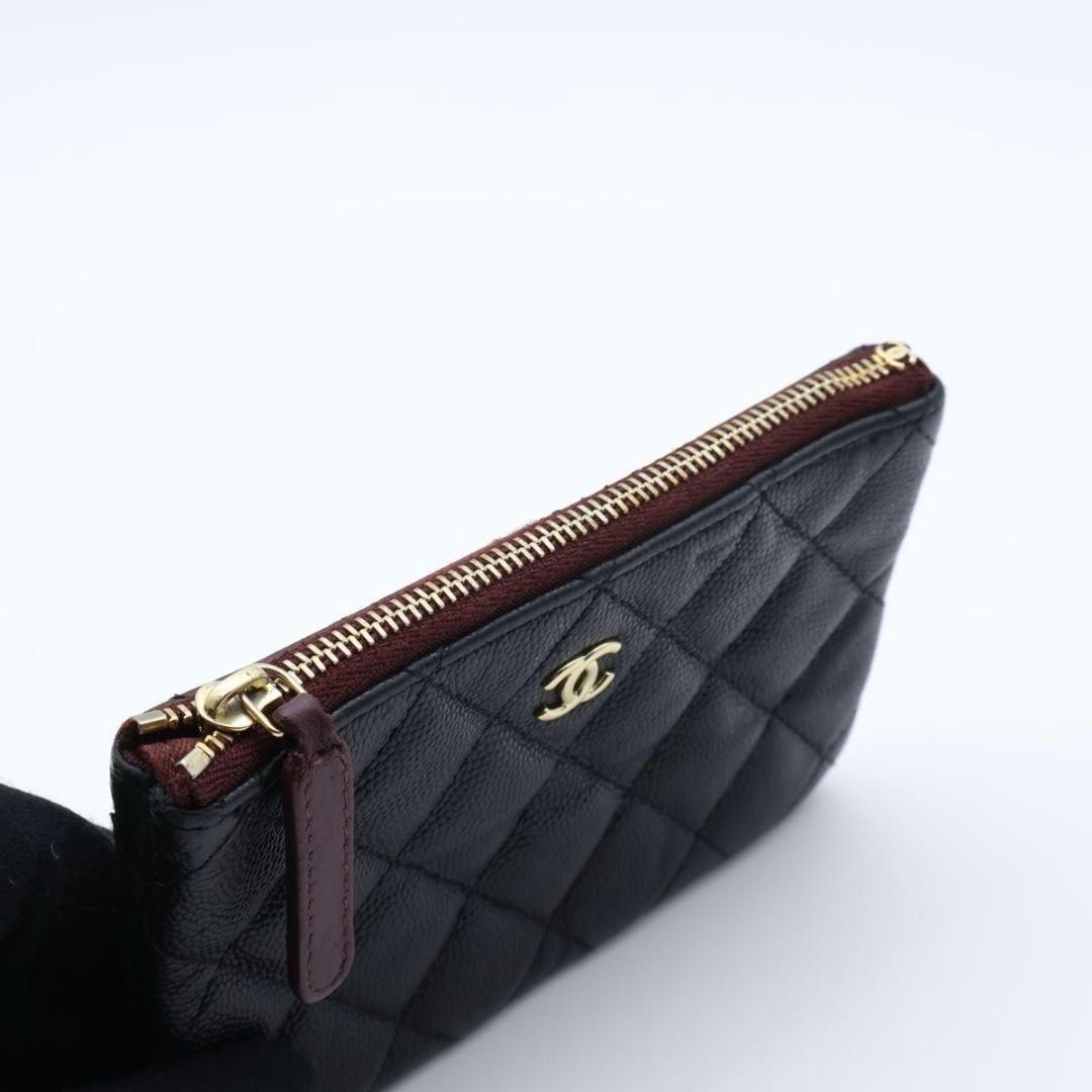 【極美品】CHANEL マトラッセ　キャビアスキン　小銭入れ　ポーチ　黒