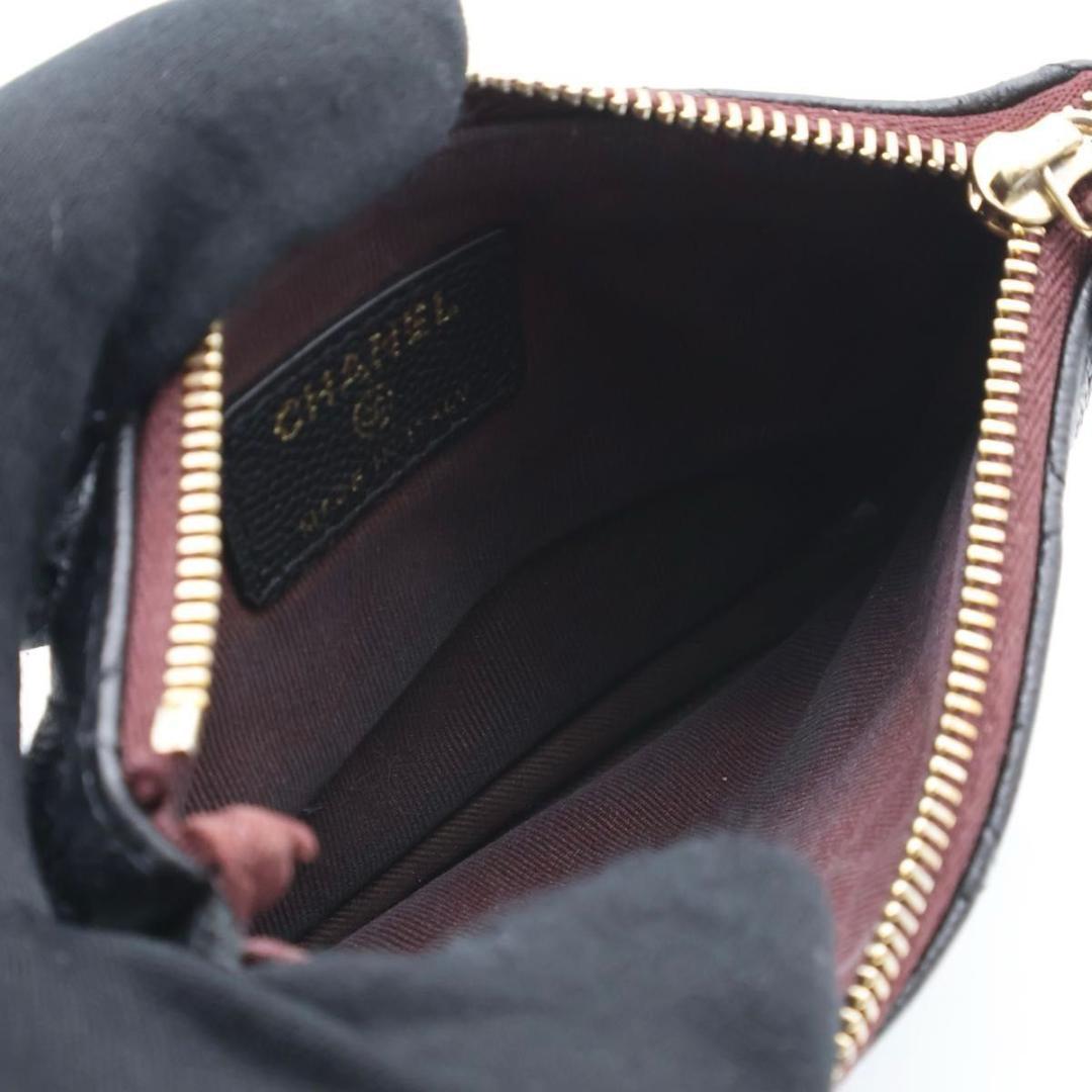 【極美品】CHANEL マトラッセ　キャビアスキン　小銭入れ　ポーチ　黒