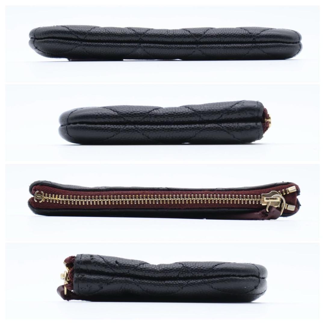 【極美品】CHANEL マトラッセ　キャビアスキン　小銭入れ　ポーチ　黒