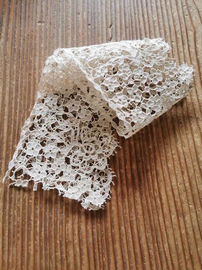 アンティーク英国1800年代キャリックマクロスレーストリム希少付け襟 カフスにも