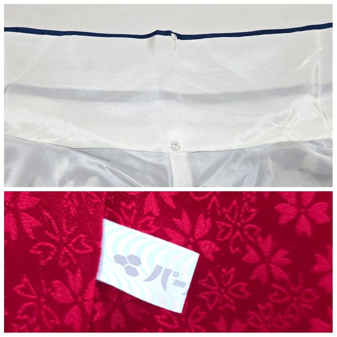 AI 美品 振袖フルセット 雪輪に桜 青 金駒刺繍 金彩 正絹 帯・襦袢・小物