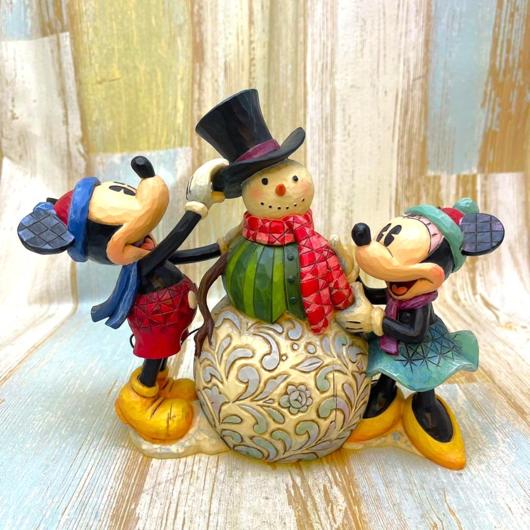 ミッキーマウス Mickey ミニーマウス 雪だるま クリスマス フィギュア