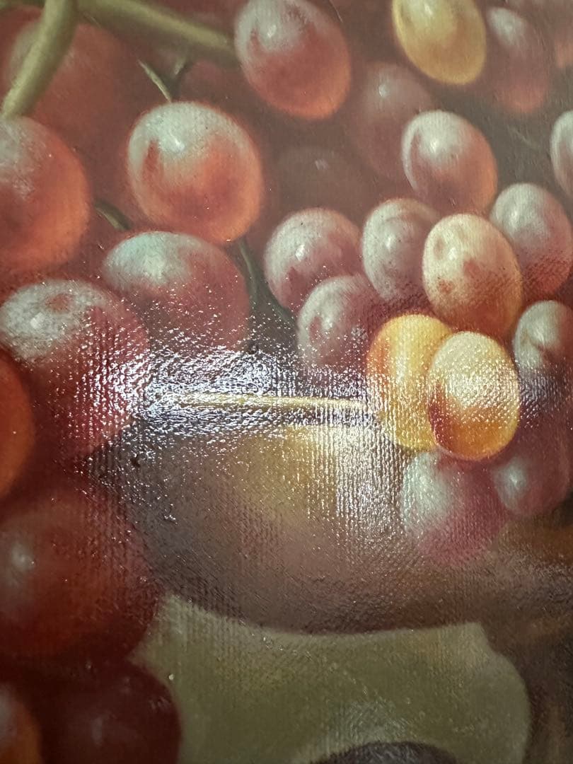 パリ画廊購入 大型油彩画 サイン入 額縁付 高級インテリア絵画