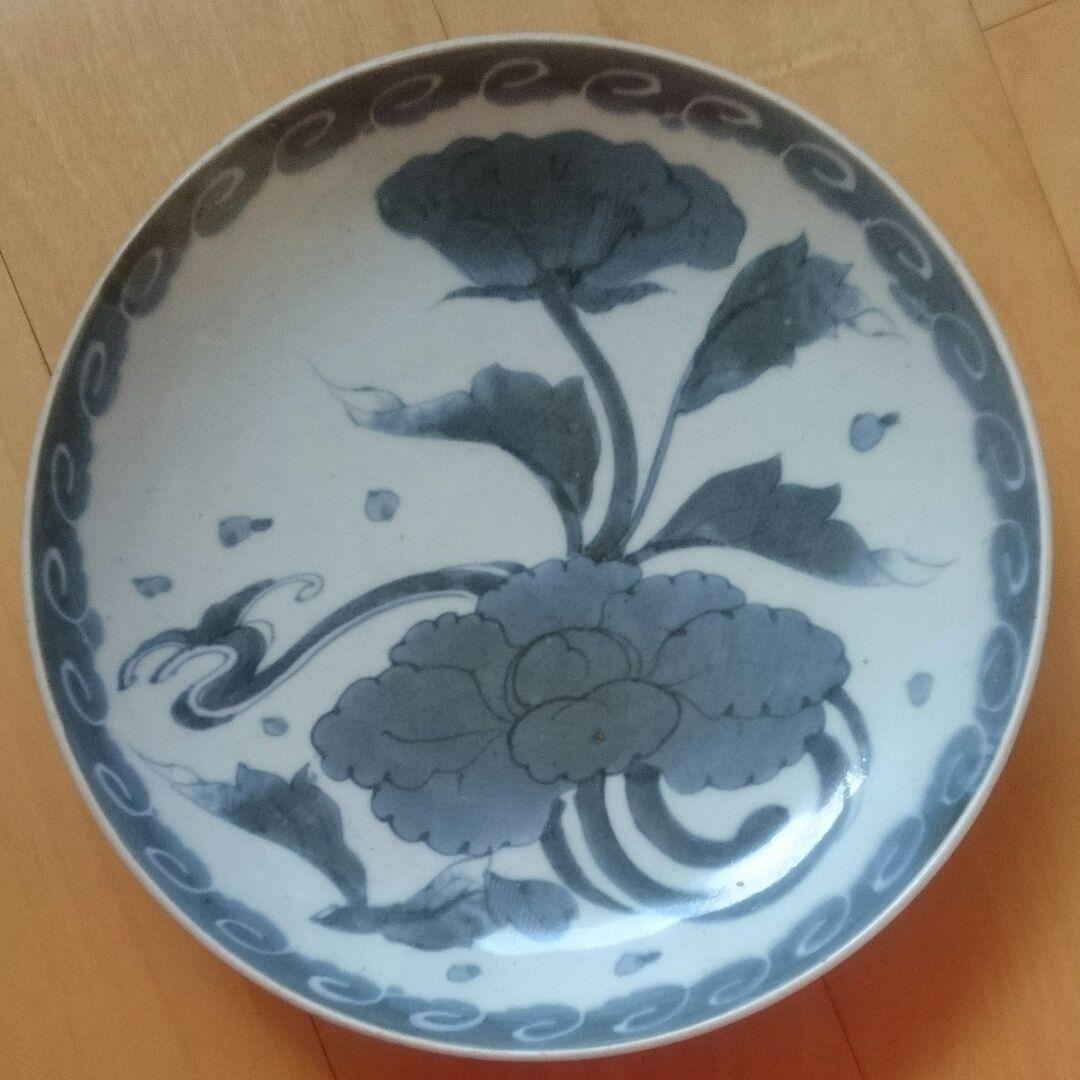 江戸期 古伊万里 大皿 (牡丹の図)