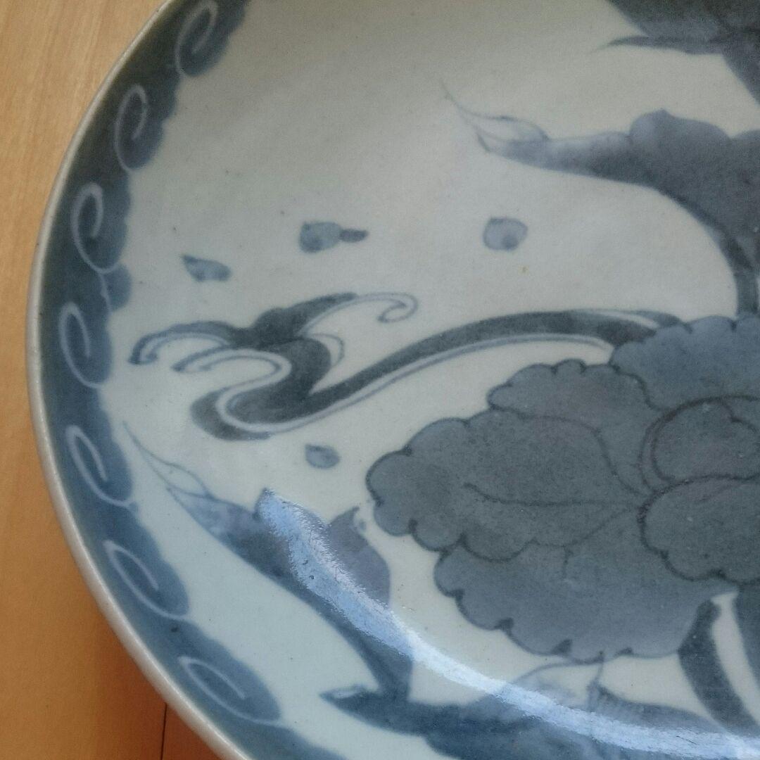 江戸期 古伊万里 大皿 (牡丹の図)