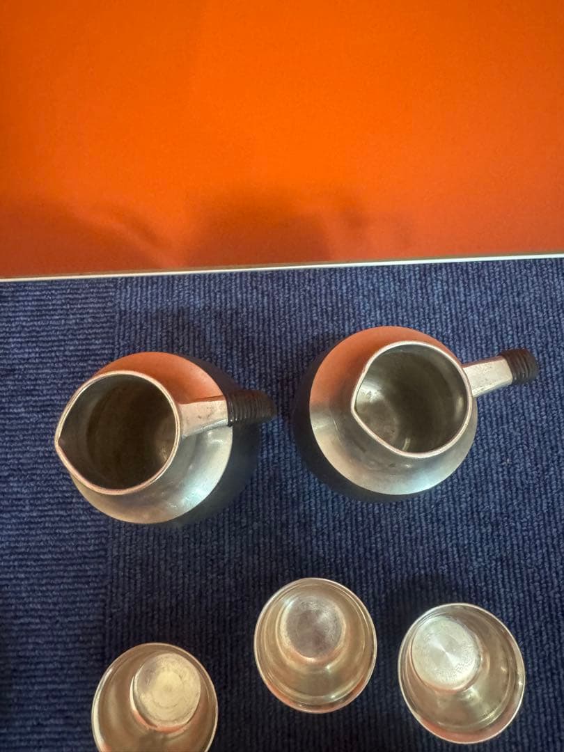 1854  本錫　酒器セット　徳利2客　猪口5客　ボウル1客