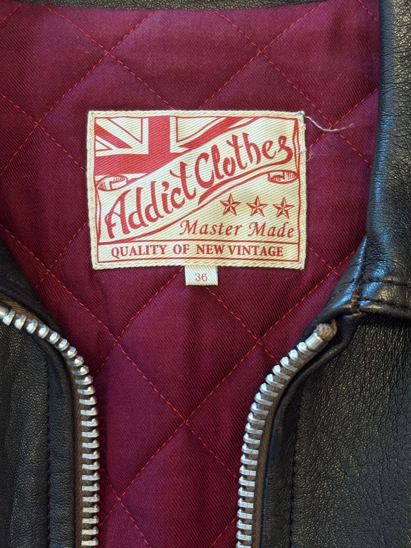 Addict Clothes シングルライダースジャケット 36 ブラック