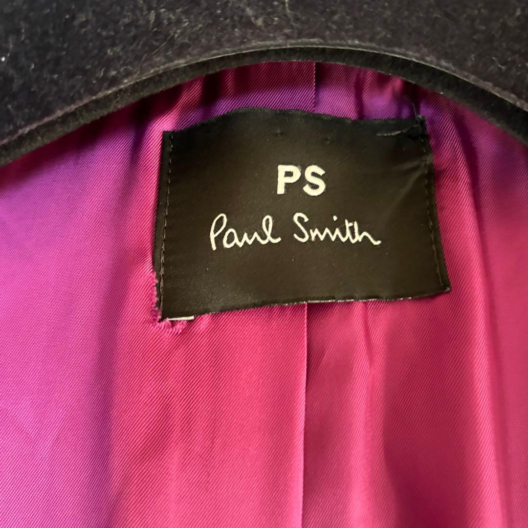 美品✨　ポールスミス　フード　ダブル　コート　ネイビー　大きいサイズ　42