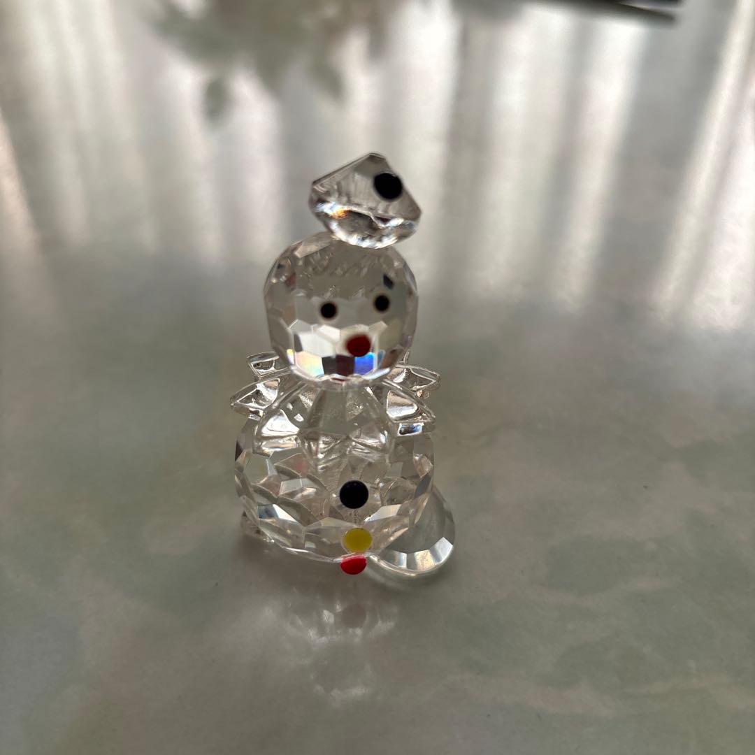 ヴィンテージ(中古品)クリスタルガラス　スノーマンピエロフィギュア
