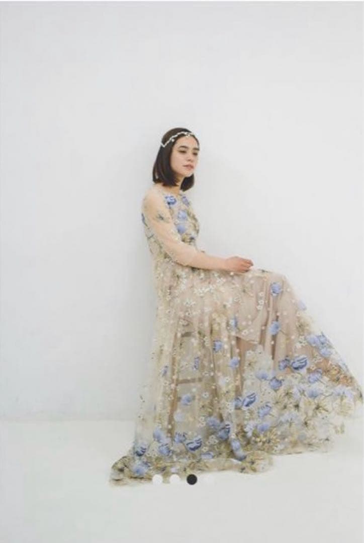 confetti peony ロングドレス カラードレス 刺繍　ウェディング