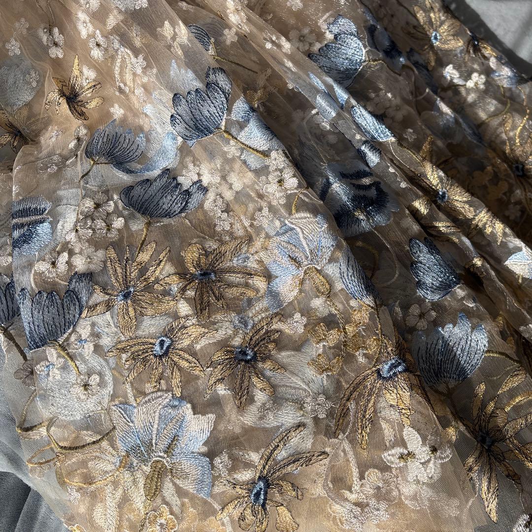 confetti peony ロングドレス カラードレス 刺繍　ウェディング