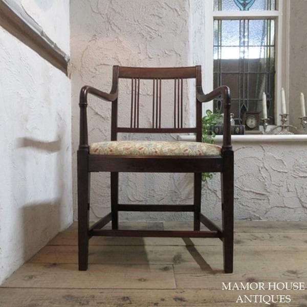 イギリス アンティーク 家具 アームチェア ダイニングチェア 椅子 4219e