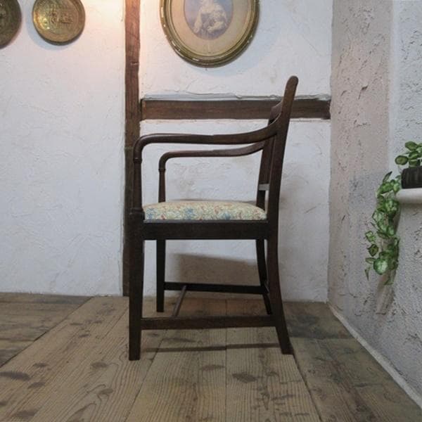 イギリス アンティーク 家具 アームチェア ダイニングチェア 椅子 4219e