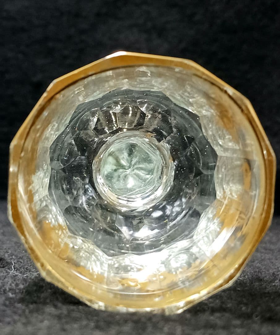 Y2590-7 オールドバカラ 金彩装飾 ステムグラス 高さ13.5㎝ 豪華金彩