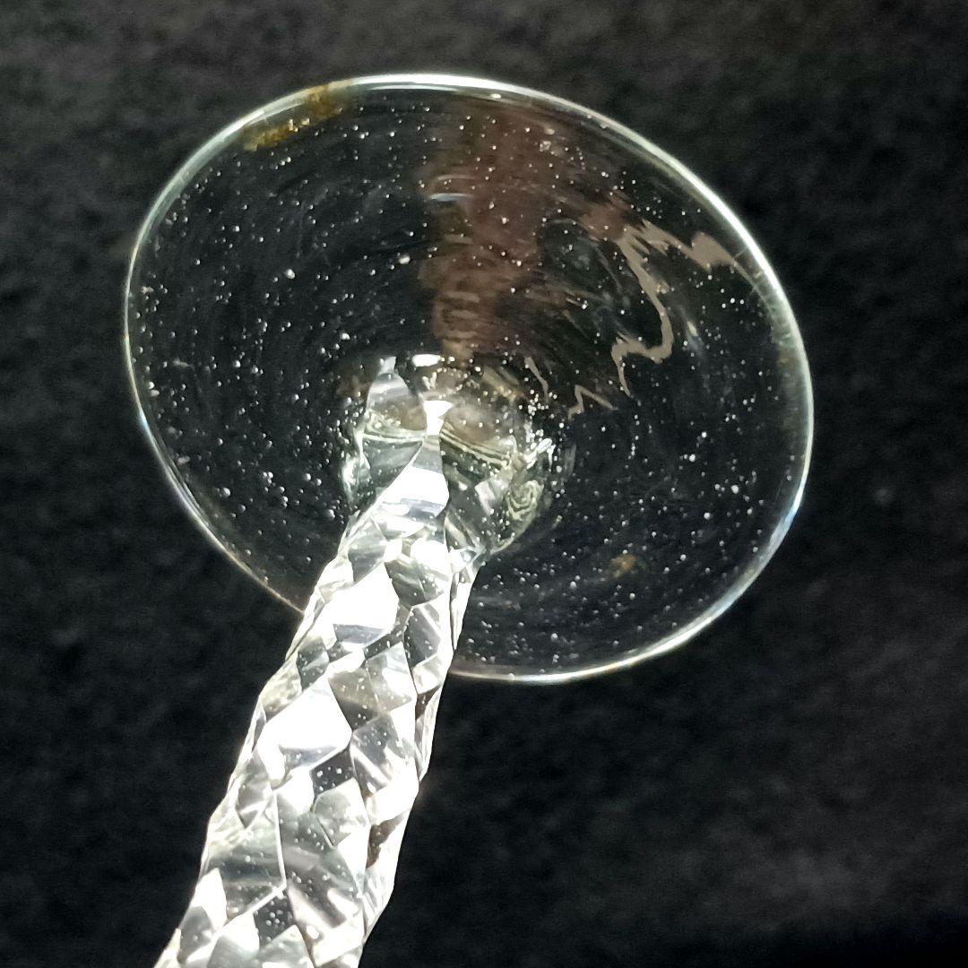 Y2590-7 オールドバカラ 金彩装飾 ステムグラス 高さ13.5㎝ 豪華金彩