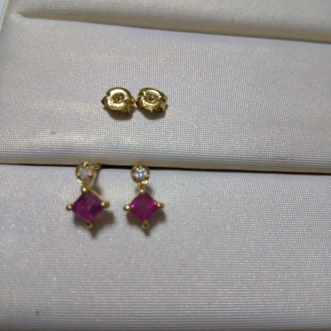 K18ダイヤモンド&ルビーピアス