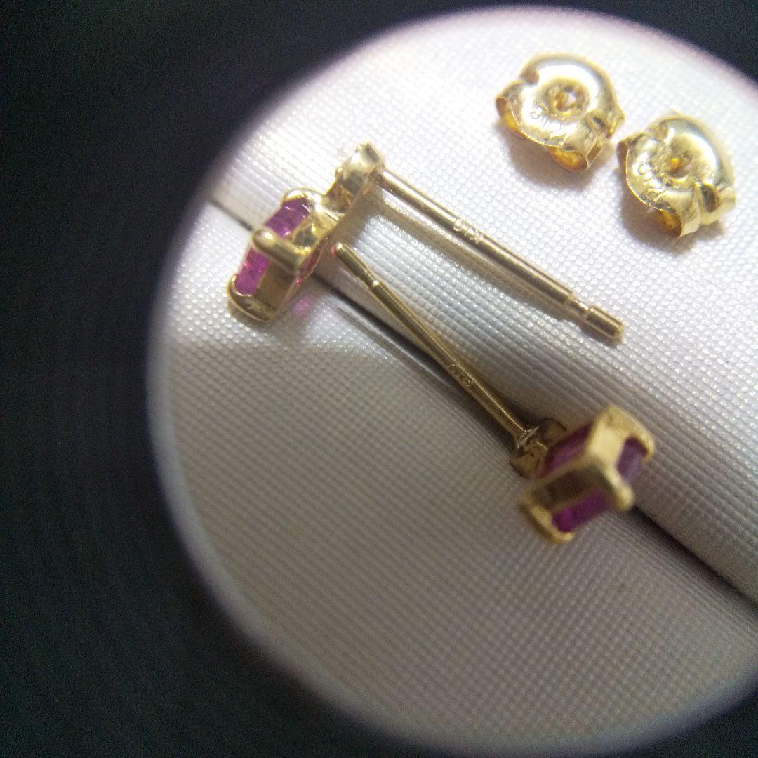 K18ダイヤモンド&ルビーピアス