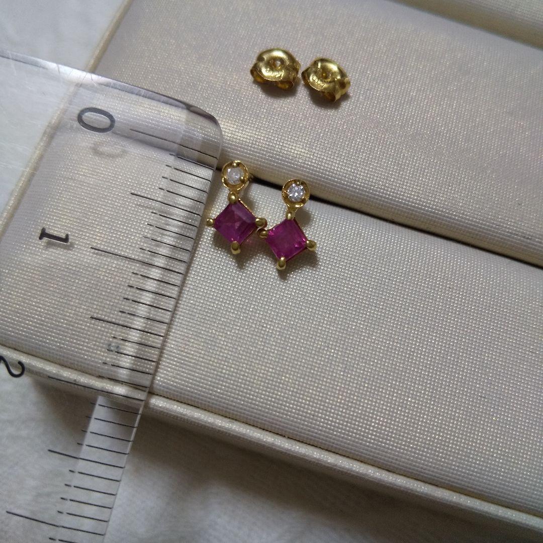 K18ダイヤモンド&ルビーピアス