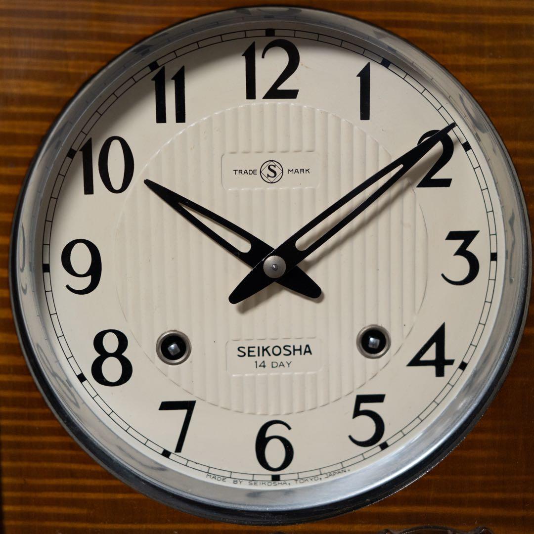 精工舎　柱時計　ボンボン時計　昭和　レトロ　オーバーホール済　動作品